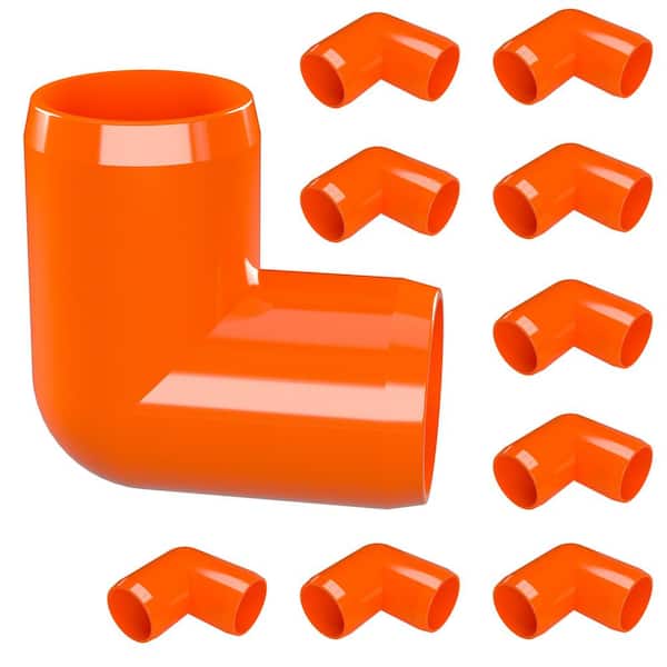 Formufit 1/2 in. Furniture Grade PVC 90-Degree Elbow in Orange (10-Pack)