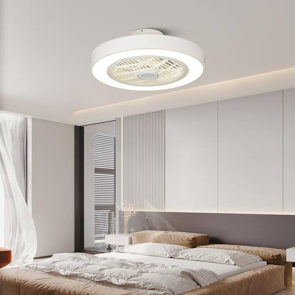 CIPACHO 20 in. LED Indoor White Enclosed Bladeless Ceiling