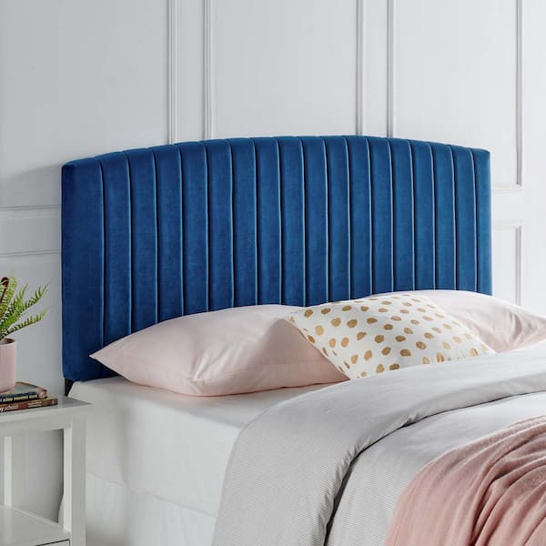 MODWAY Rebecca Performance Navy Velvet Twin Headboard