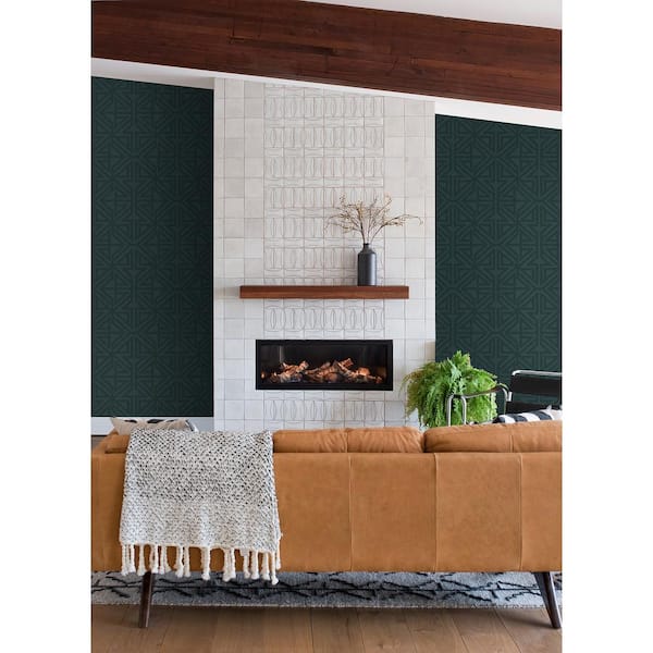 Kachel Teal Geometric Strippable Non Woven Wallpaper