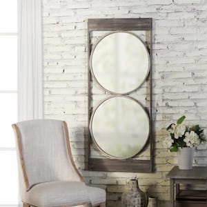 Crane Lake Large Rustic Wooden Framed Wall Mirror (20" W x 46" H)