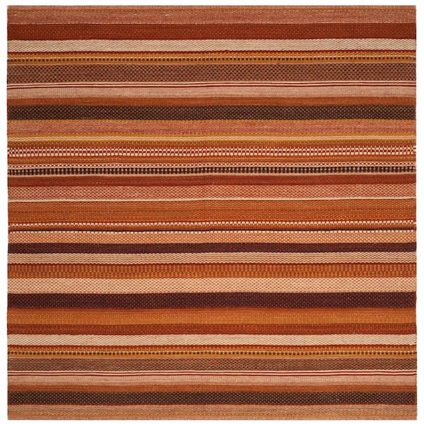 SAFAVIEH Kilim Rust 7 ft. x 7 ft. Square Striped Area Rug KLM951B-7SQ - The  Home Depot