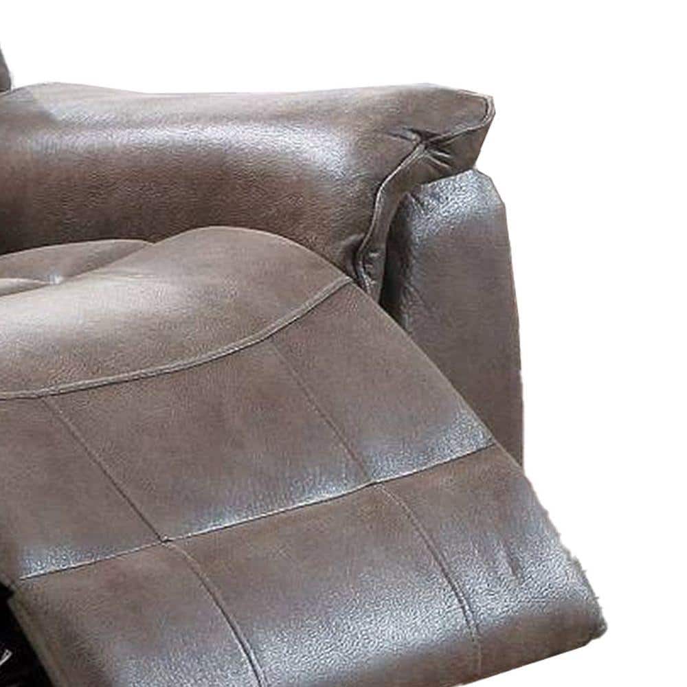 Brown Microfiber Recliner Chair with Pillow Top Arms