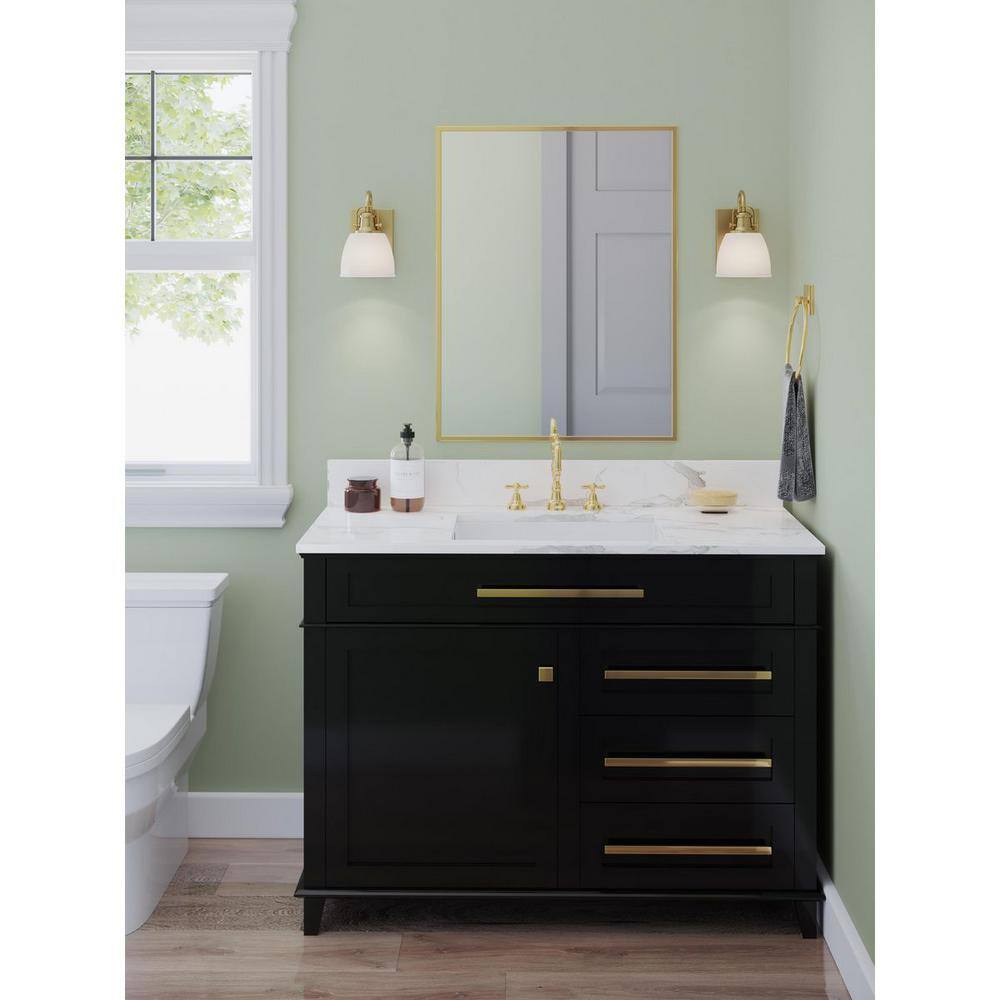 Preston Vintage Brass and Opal Glass Vanity Light