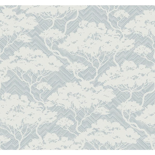 Seabrook Designs Blue Mist Nara Stringcloth Paper Unpasted Wallpaper Roll (60.75 sq. ft.)