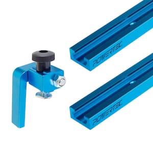 24 in. x 2 Double-Cut Profile Universal T track with 3 in. T track Flip Stop