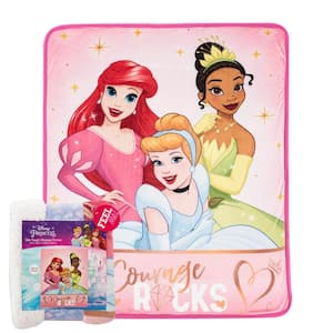 Princess Rocking Princesses Silk Touch Sherpa Multi-Colored Throw Blanket