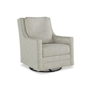Gray Polyester Armchair with Slope Arms