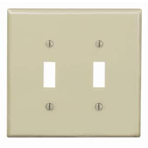 2-Gang Midway Toggle Nylon Wall Plate, Ivory