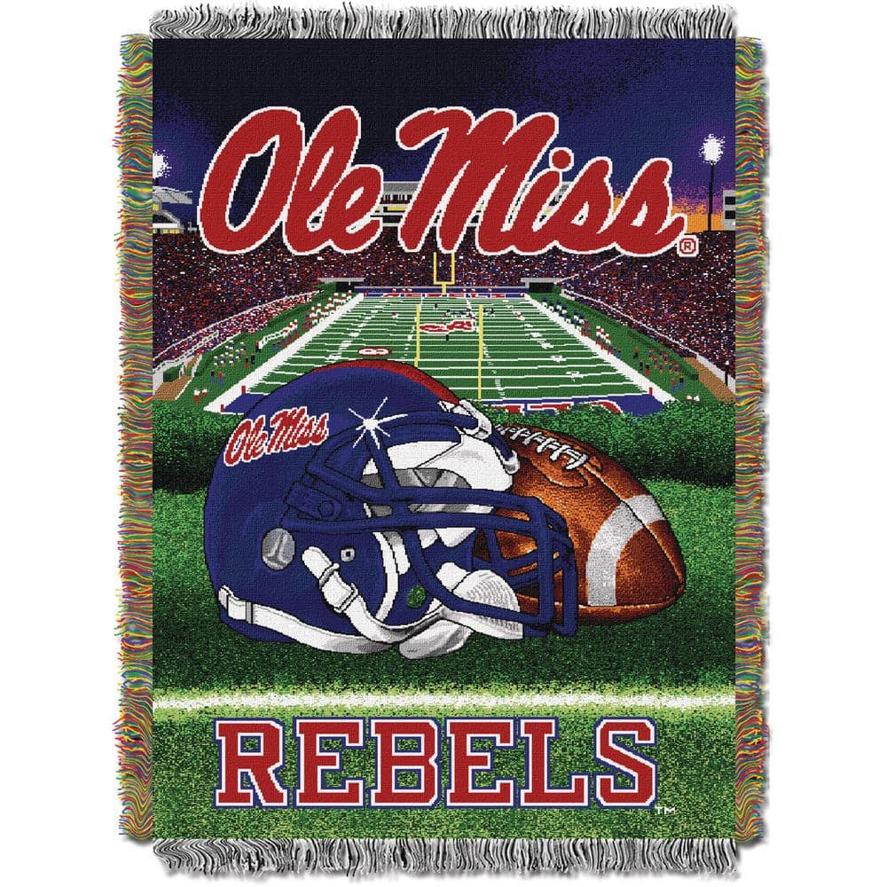 Ole Miss Rebels Woven Tapestry Throw Blanket with Fringes