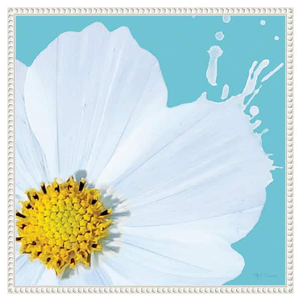 Amanti Art Flower Pop V by Marie Elaine Cusson 22 in. W x 22 in. H. Canvas Wall Art Print Framed in White
