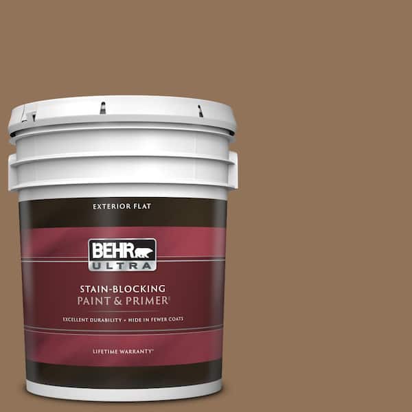 BEHR ULTRA 5 gal. #PMD-107 Shaved Chocolate Flat Exterior Paint & Primer
