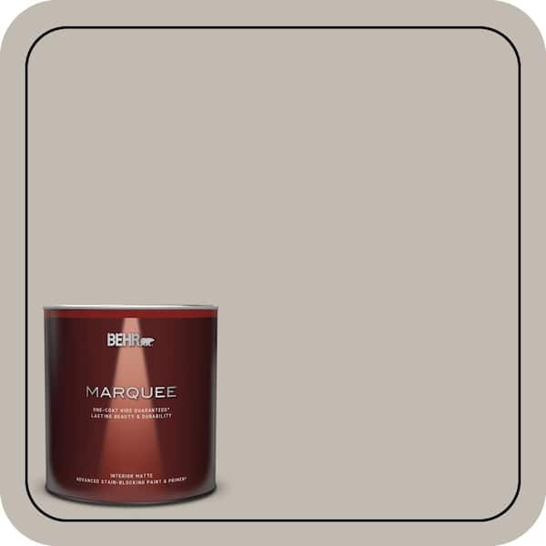 BEHR MARQUEE 1 qt. #QE-57 Warm Ash Matte Interior Paint & Primer