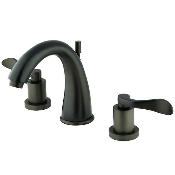 NuWave 8 in. Widespread 2-Handle Bathroom Faucets with Brass Pop-Up in Oil Rubbed Bronze