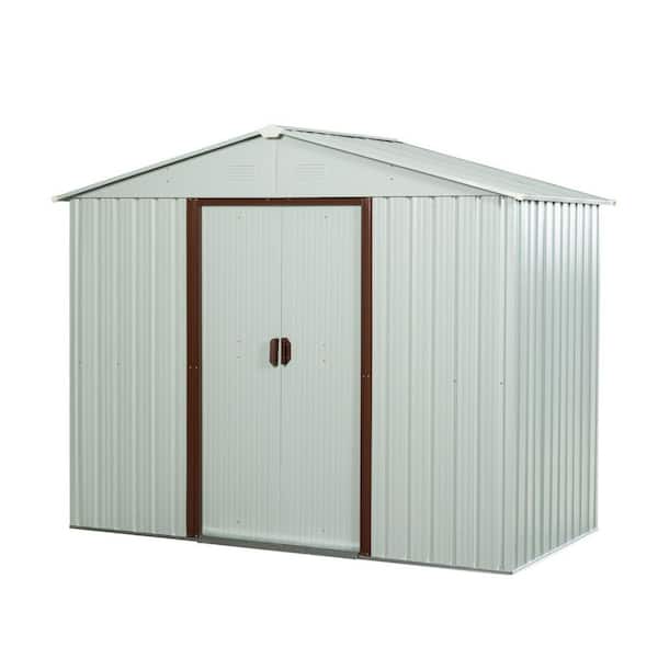 Outdoor Storage Shed 6 ft. W x 5 ft. D Metal Shed with Foundation White (30 sq. ft. )
