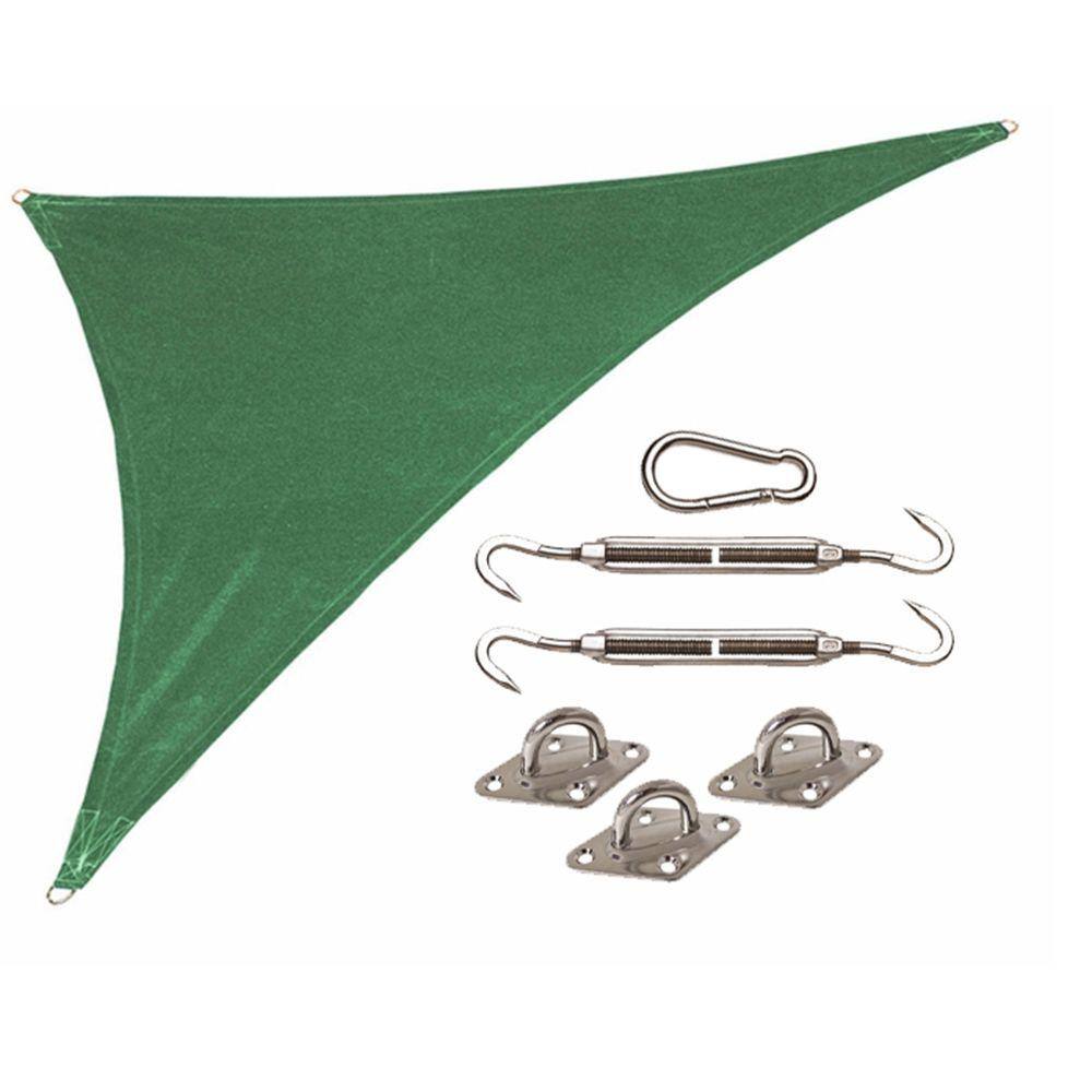 Coolaroo Coolhaven 15 Ft X 12 Ft X 9 Ft Green Right Triangle Heritage Shade Sail With Kit The Home Depot