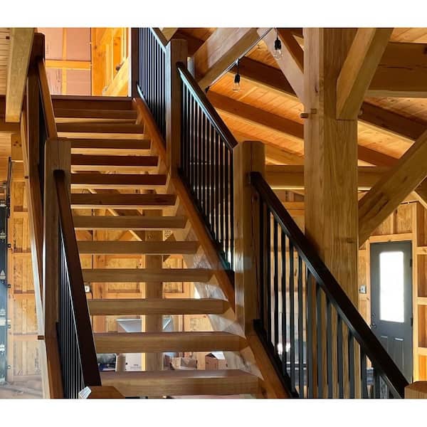 Aria Railing - 3 in. x 3 in. x 36 in. Black Powder Coated Aluminum Deck Post Kit