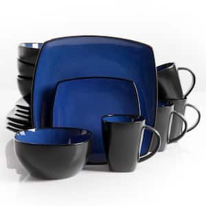 Soho Lounge 16-Piece Contemporary Blue Stone Dinnerware Set (Service for 4)