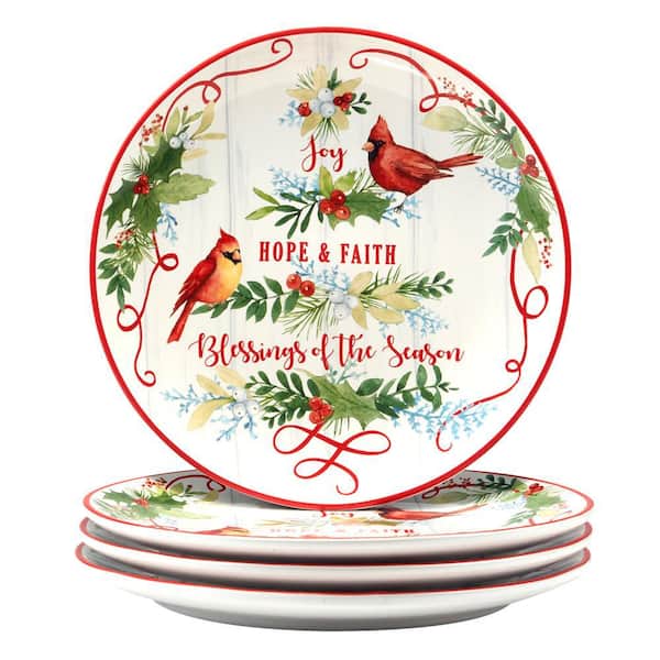 Certified International Multi-Colored Winter Greens Dinner Plates (Set of 4)