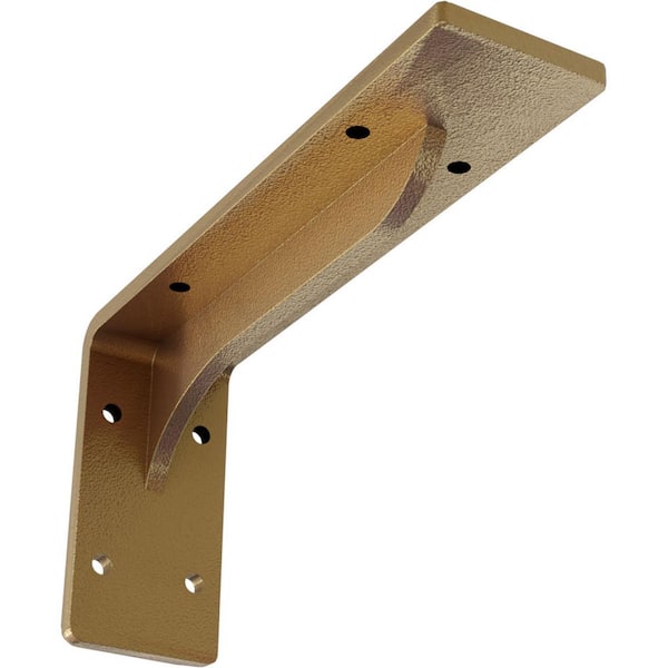 Ekena Millwork 2 in. x 4 1/4 in. x 8 in. Hammered Gold Embrey Steel Bracket
