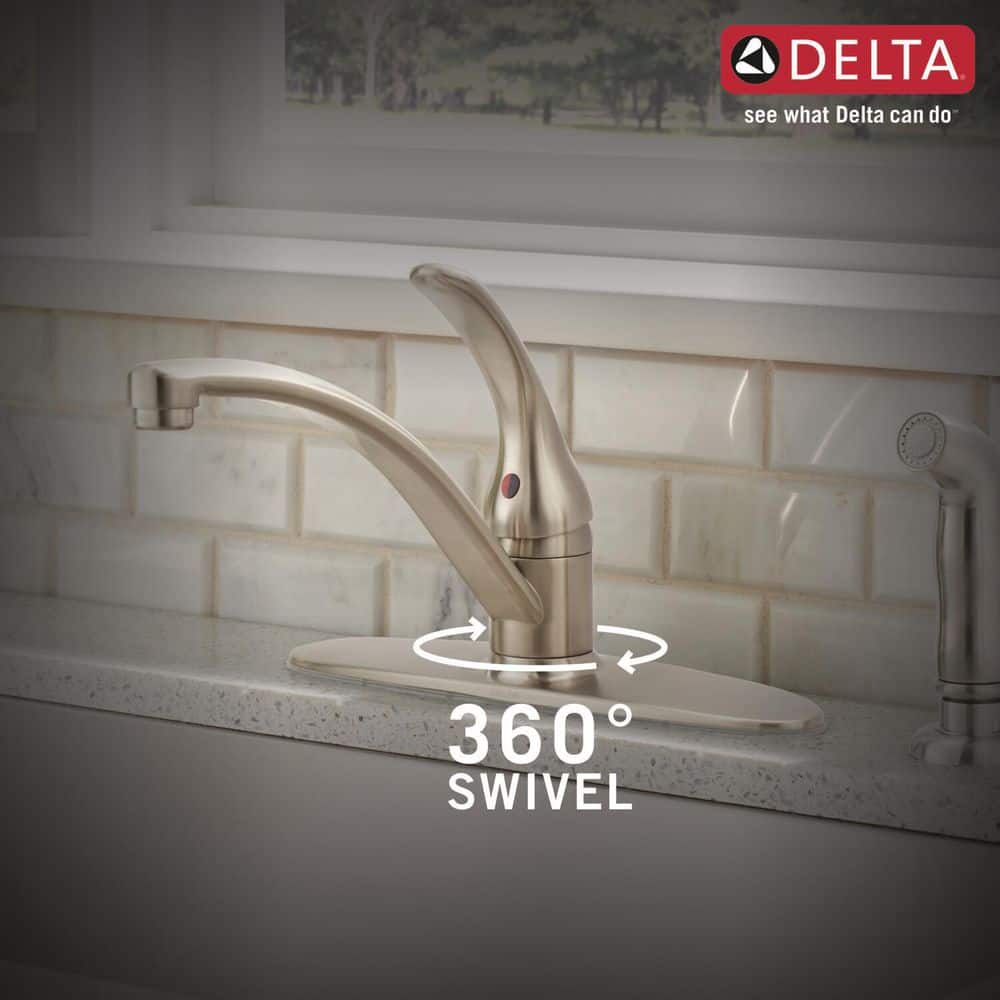 Stainless Steel Single-Handle Kitchen Faucet with Side Sprayer