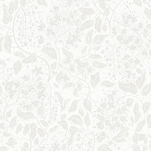 Turi Light Grey Twining Vines Wallpaper - Grey - A-Street Prints