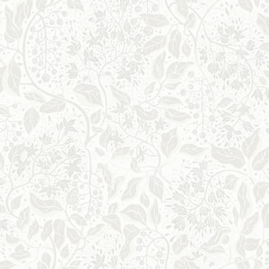 Turi Light Grey Twining Vines Wallpaper Sample