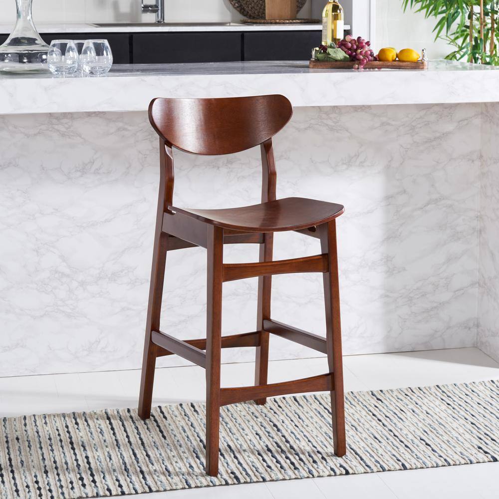 Thaxton Walnut Mid-Century Modern Counter Stool