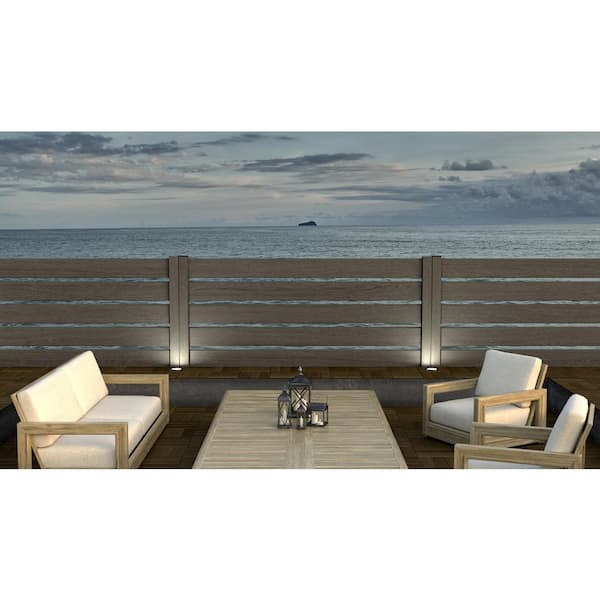 Composite Modern Horizontal Semi-Privacy Perimeter Fence (3.5 ft. H x 6 ft. W) Slate Grey