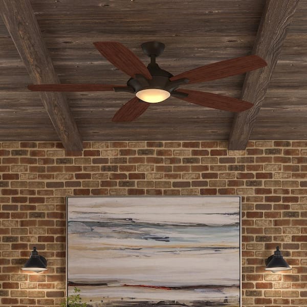 Home Decorator Petersford LED 52" 1001627280 Indoor Bronze Ceiling Fan 