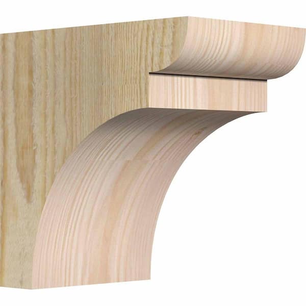 Ekena Millwork 4 in. x 6 in. x 6 in. Douglas Fir Yorktown Rough Sawn Corbel
