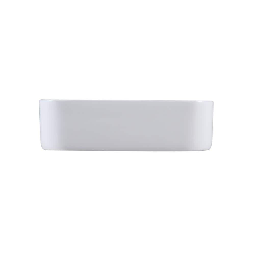 Altair 17'' White Ceramic Square Bathroom Sink with Overflow