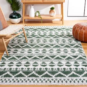 Augustine Green/Ivory 4 ft. x 6 ft. Native American Chevron Striped Area Rug