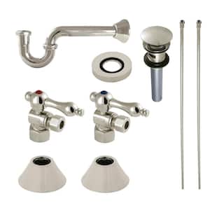 Trimscape Modern Plumbing Sink Trim Kit 1-1/4 in. Brass with P- Trap and Drain (No Overflow) in Polished Nickel