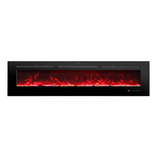 72 in. Wall Mounted Standing Electric Heater Electric Fireplace in Black