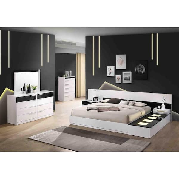 Best Master Furniture Bahamas White 6-Drawer 44 in. H x 26 in. W x 18 in. D Chest of Drawers