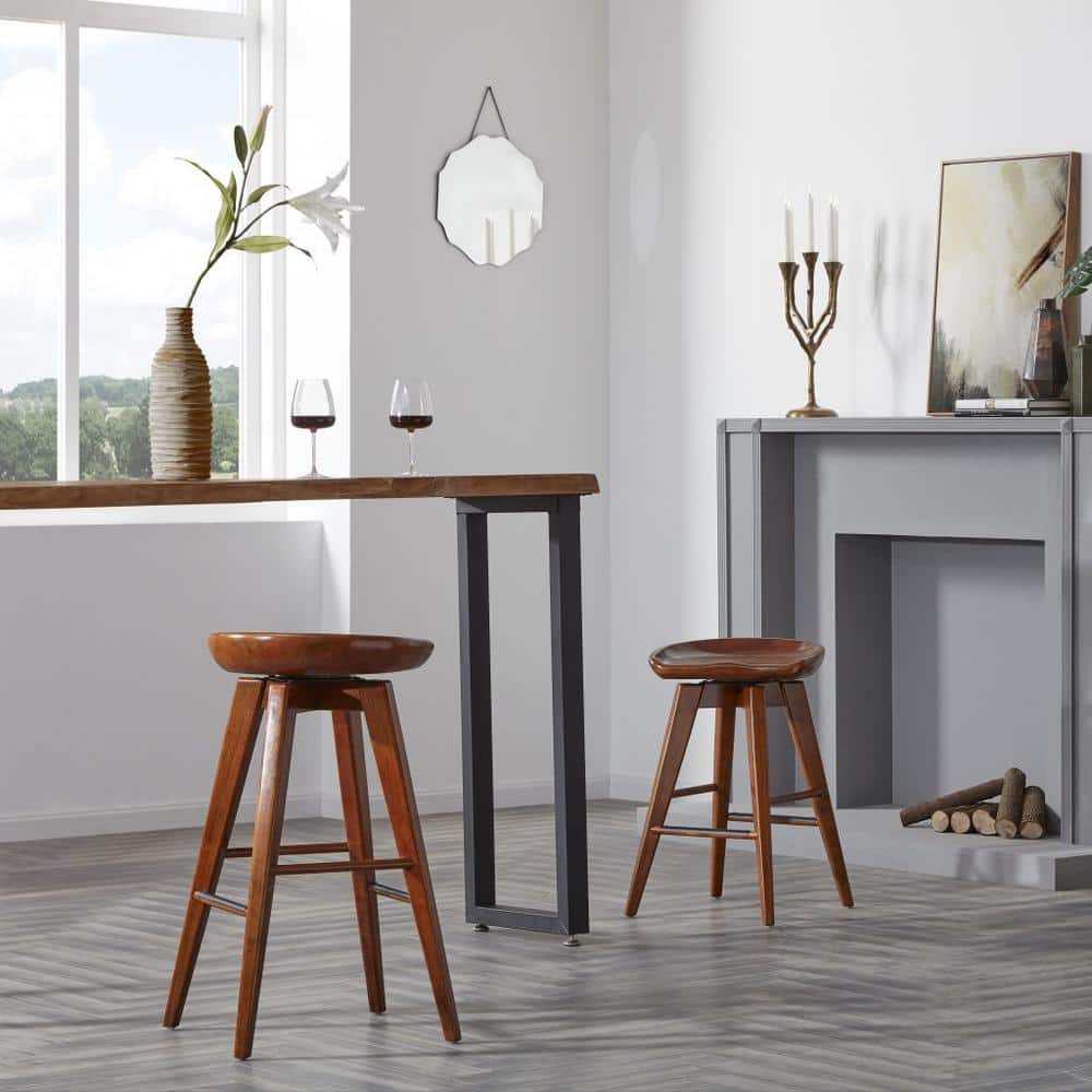 Bali 24" Cappuccino Swivel Backless Counter Stool