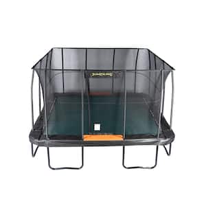 Upper Bounce - Mega 10' X 17' Gymnastics Style, Rectangular Trampoline Set  with Premium Top-Ring Enclosure System - Green/Black, Recreational