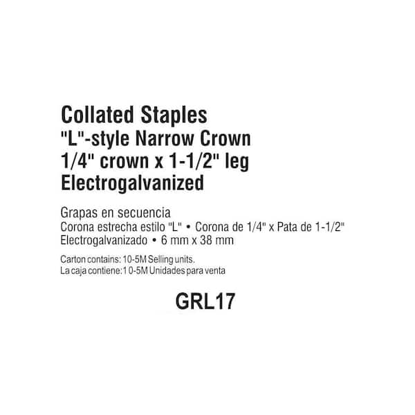 1/4 in. x 1/2 in. x 18-Gauge Crown Staples (2500 Pieces)