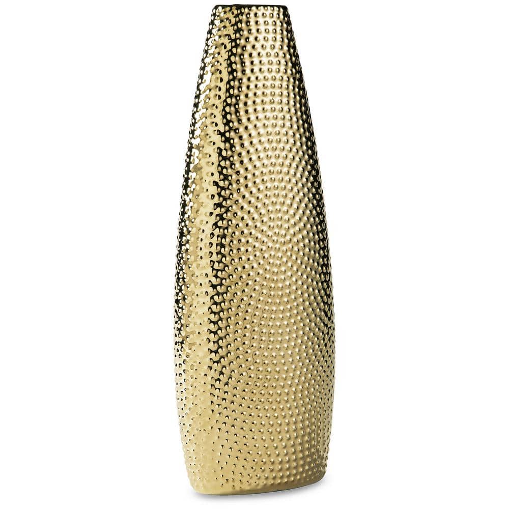 Gold Textured Ceramic Table Vase