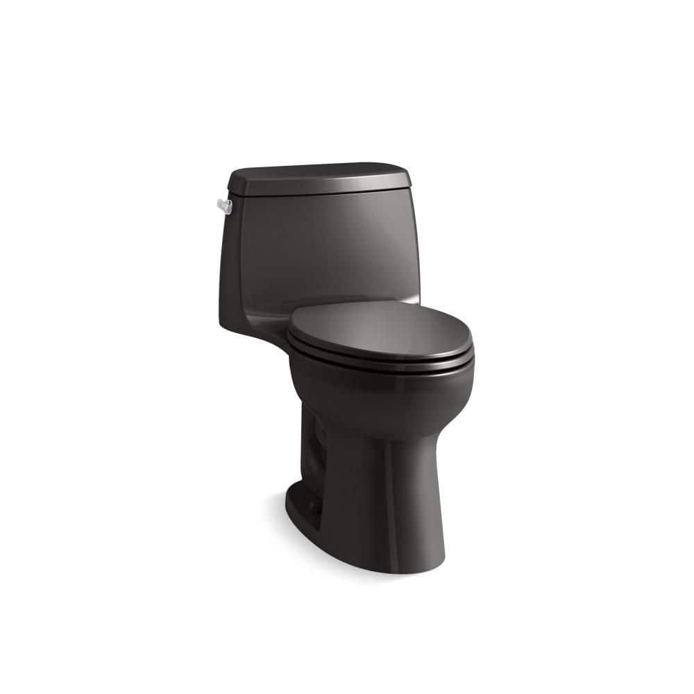 Black High Efficiency One-Piece Elongated Toilet