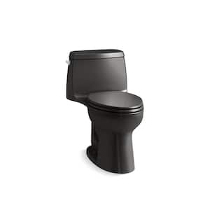 Santa Rosa 12 in. Rough In 1-Piece 1.28 GPF Single Flush Elongated Toilet in Black Black Seat Not Included