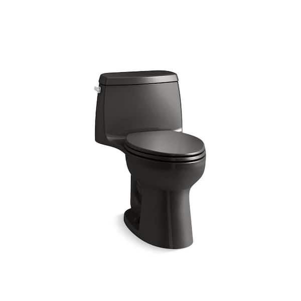 Glacier Bay McClure 1-piece 1.1 GPF/1.6 GPF High Efficiency Dual Flush  Elongated Toilet in Black, Seat Included N2420-BLK - The Home Depot