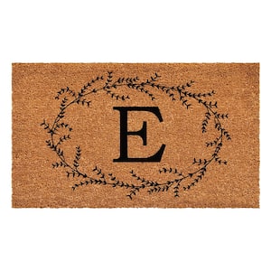 Rustic Leaf Vine Monogrammed Doormat, 36" x 72" (Letter E)