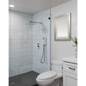 2-Spray Square High Pressure Wall Bar Shower Kit with Hand Shower in Brushed Nickel (Valve Included)
