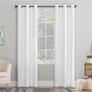 Lindstrom White 40 in. W x 63 in. L Grommet Room Darkening Curtain (Single Panel)