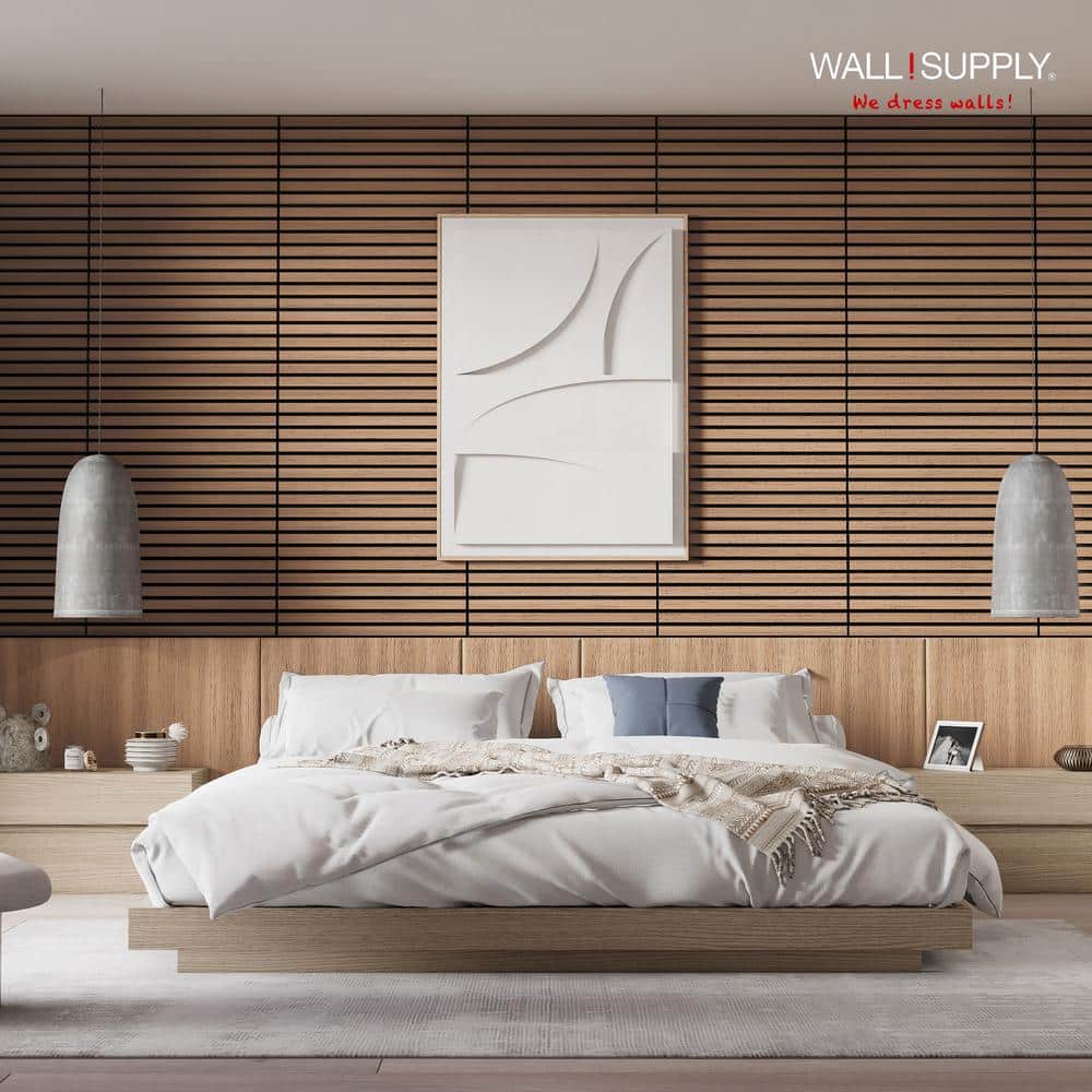 Walnut 3D Acoustic Polystyrene Wall Panels Set of 6