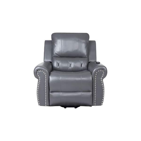 HOMESTOCK Black Deluxe Adjustable Power Lift Recliner Chair for