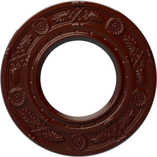 Ekena Millwork 1/2" x 8" x 8" Polyurethane Daniela Ceiling Medallion, Brushed Mahogany