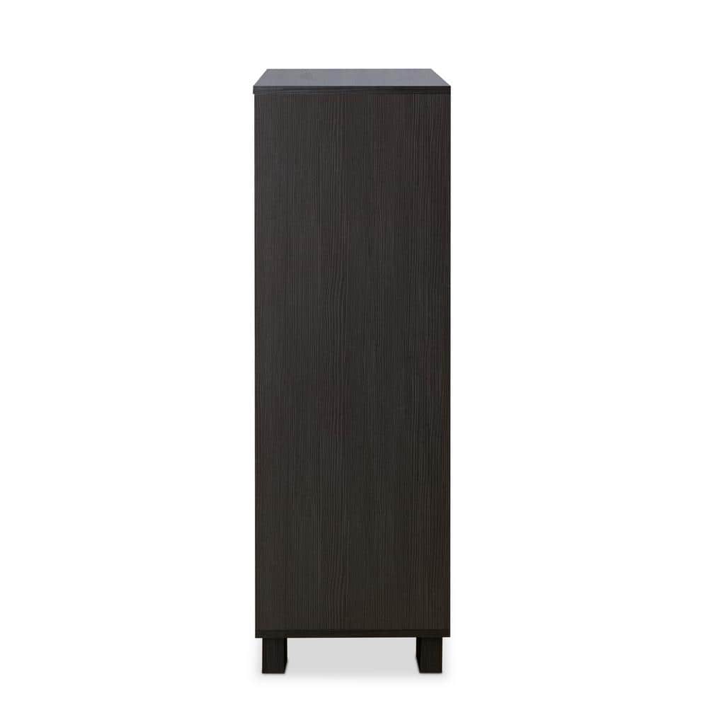 Eloy Industrial Vertical Storage Chest with Soft Close Drawers, White & Espresso